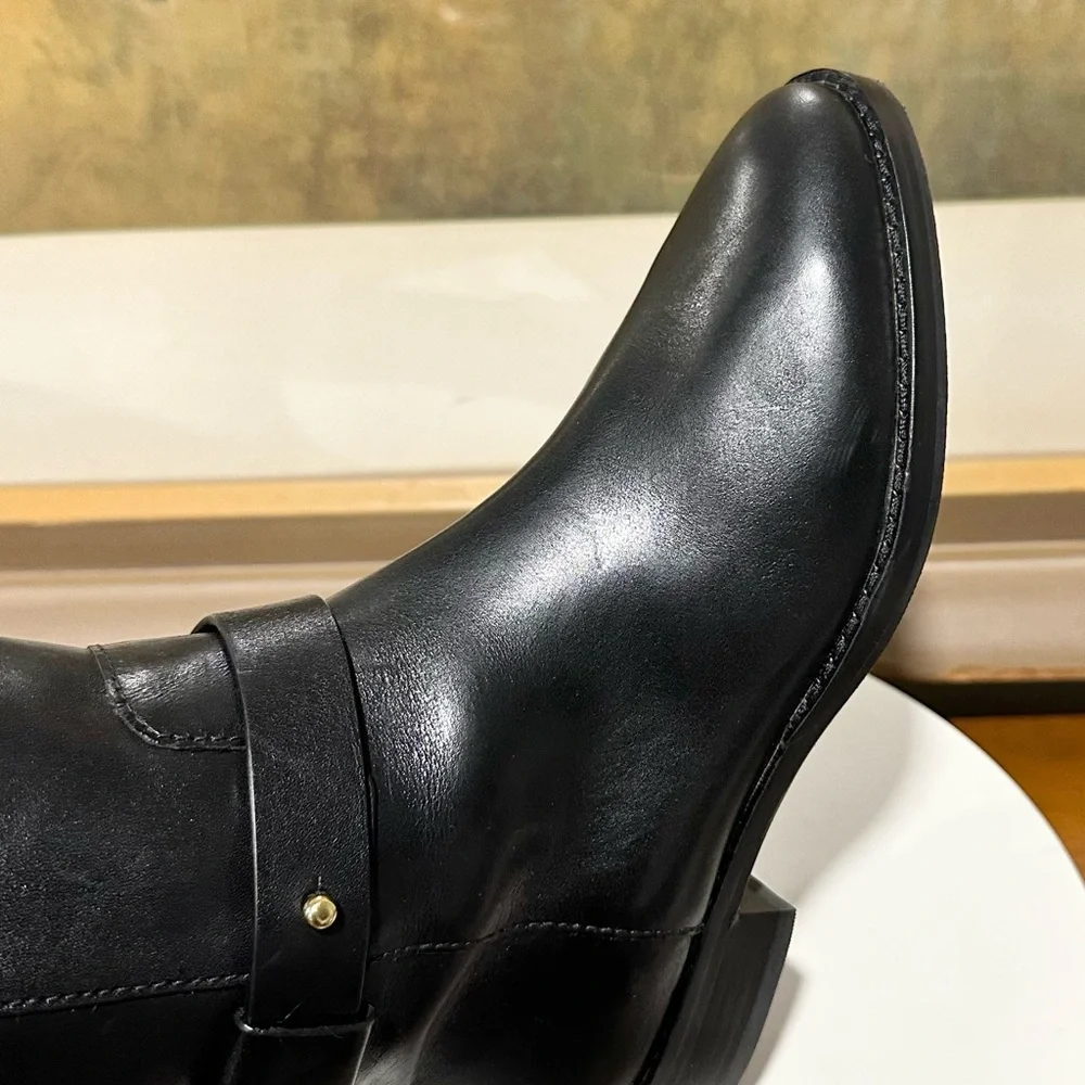 🌹TORY BURCH🌹 Adeline Riding Boot 20mm Black Leather Size: 5M